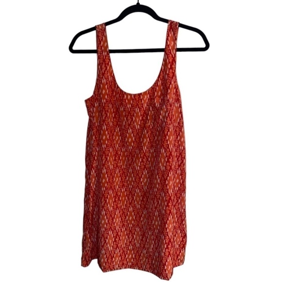 Joie Dawna Ikat 100% Silk Sleeveless Tank Mini Dress in Spiced Coral Size XS - Picture 6 of 11
